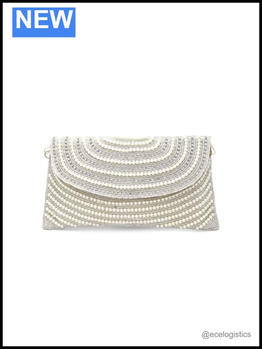 Hand-Embroidered Velvet Clutch with Metal Frame Clasp
